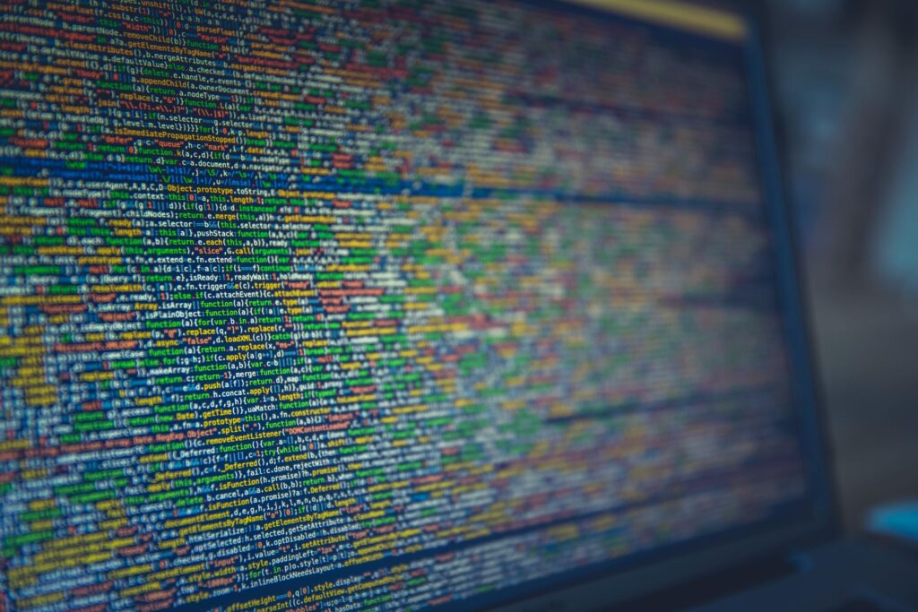 HTML code in an editor on a screen