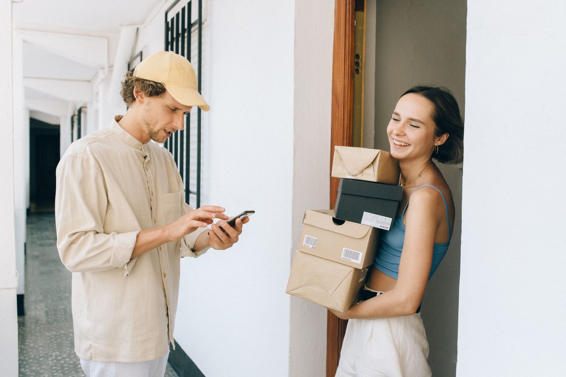 A subscription box on a doorstep