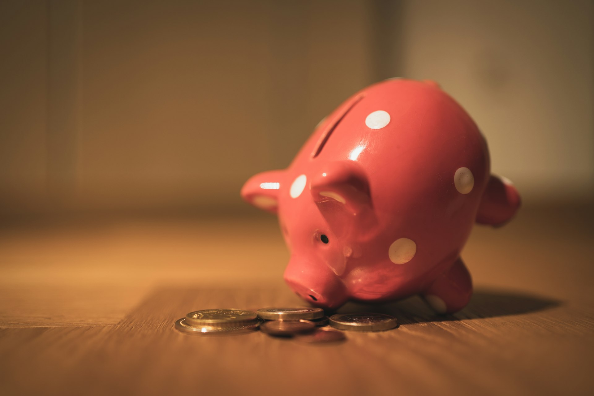 A piggy bank with coins