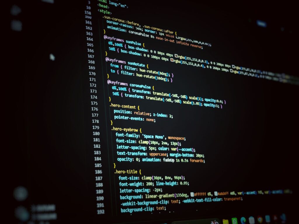 A code editor showing CSS and scripts