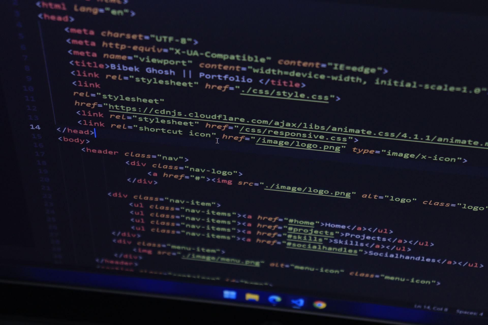 Review markup code in an editor