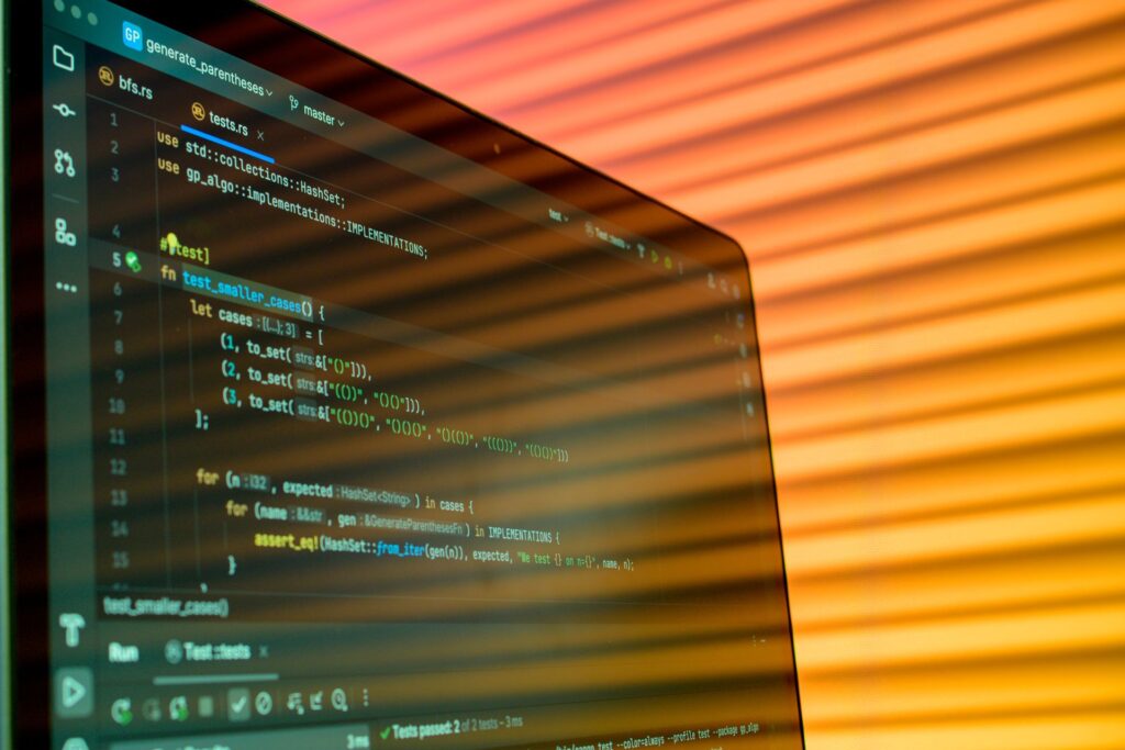 Structured data code on a monitor