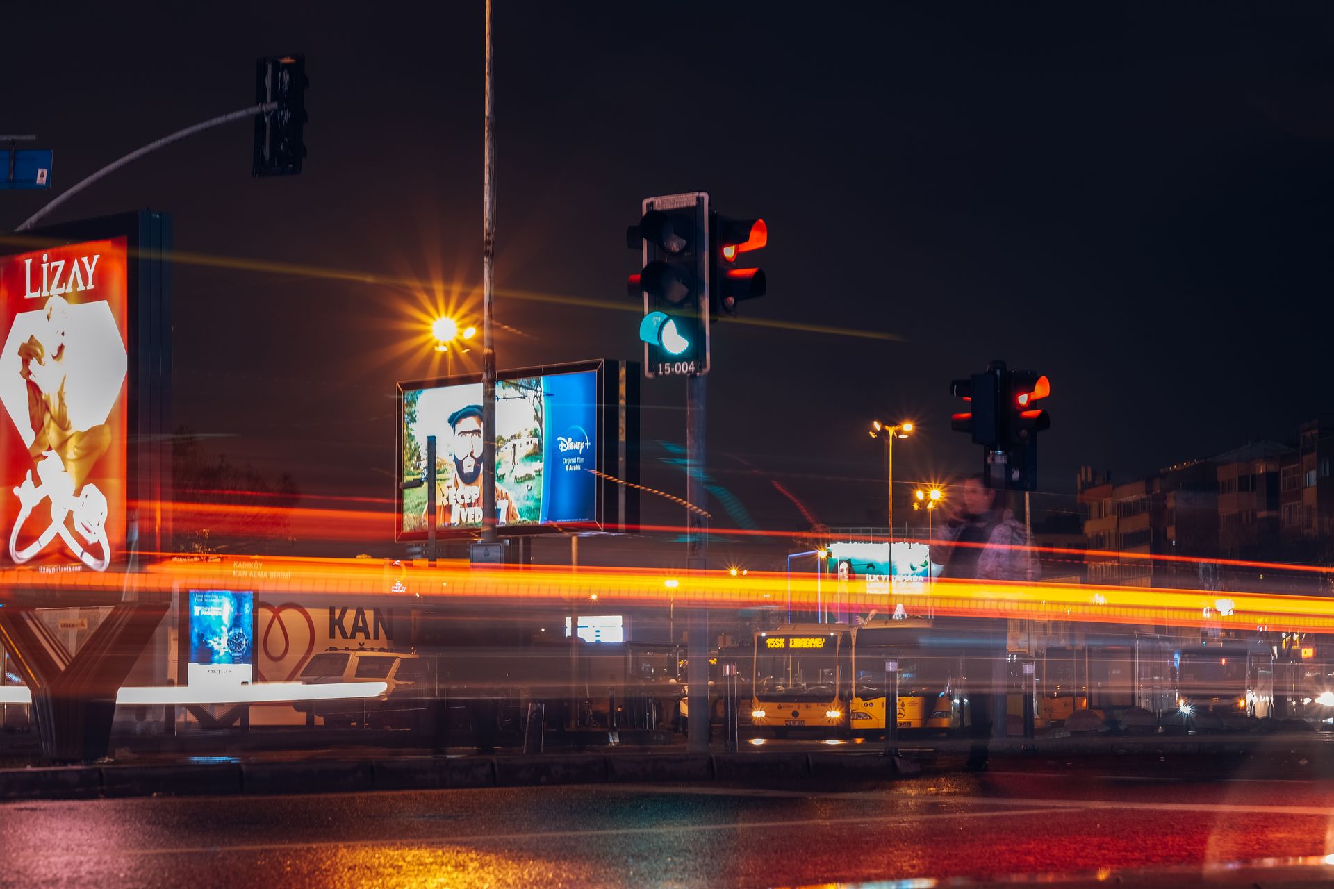 A billboard in a city