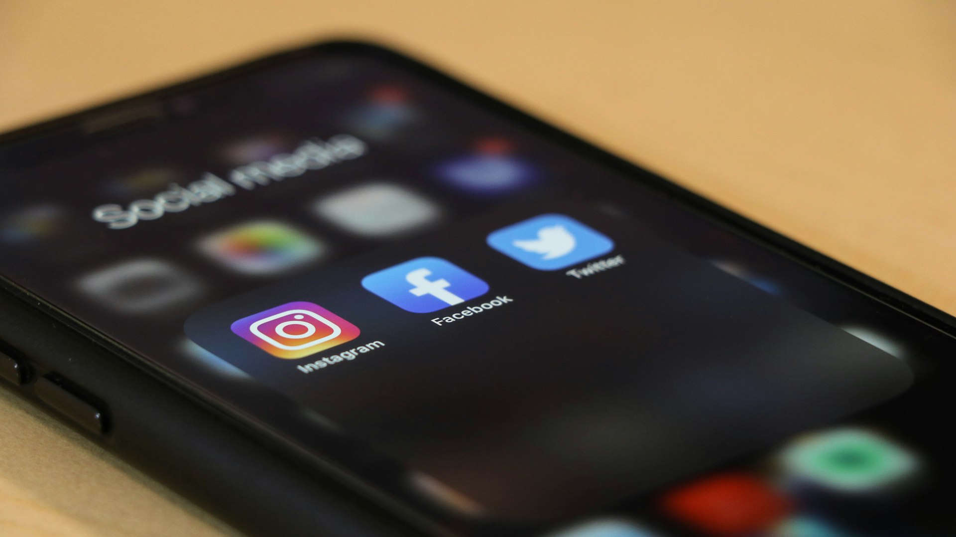 Social media apps on a phone