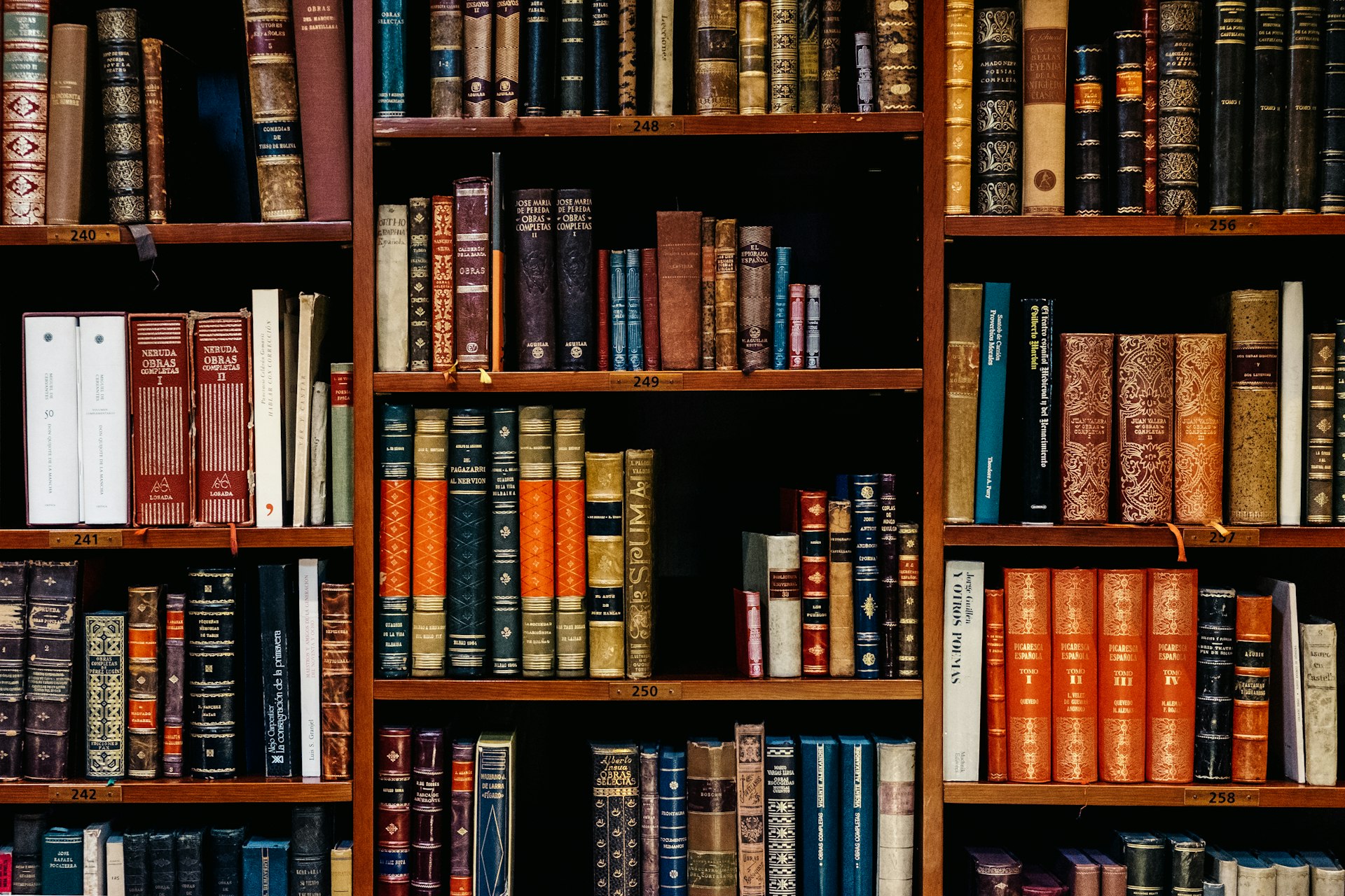 Reference books in a library