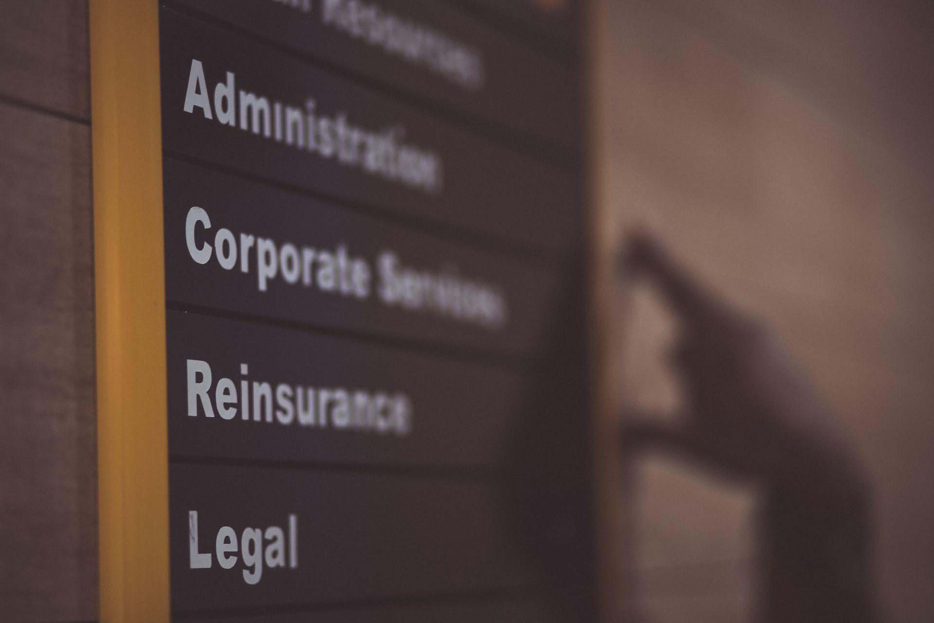 A company office sign