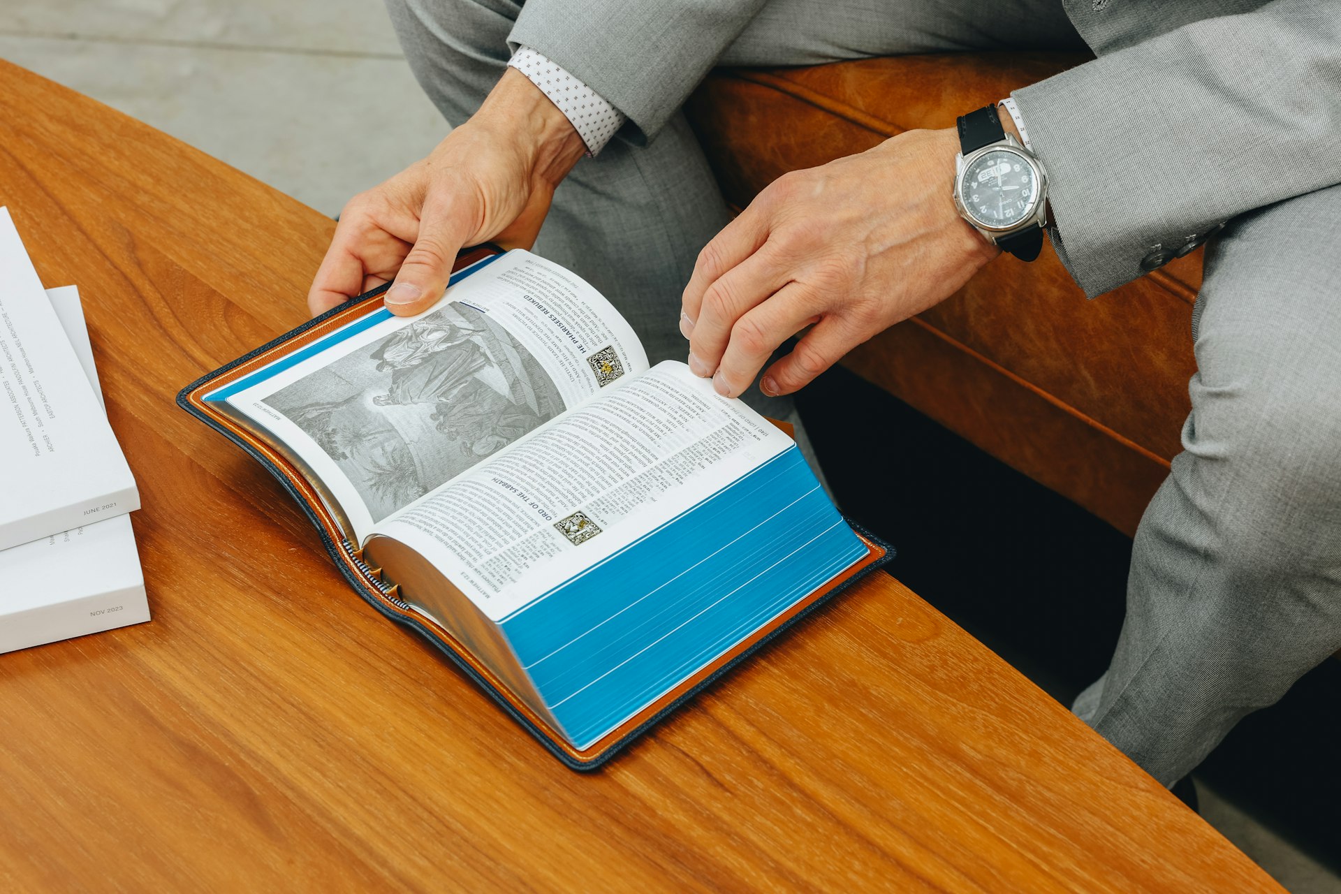 A person reading a reference site
