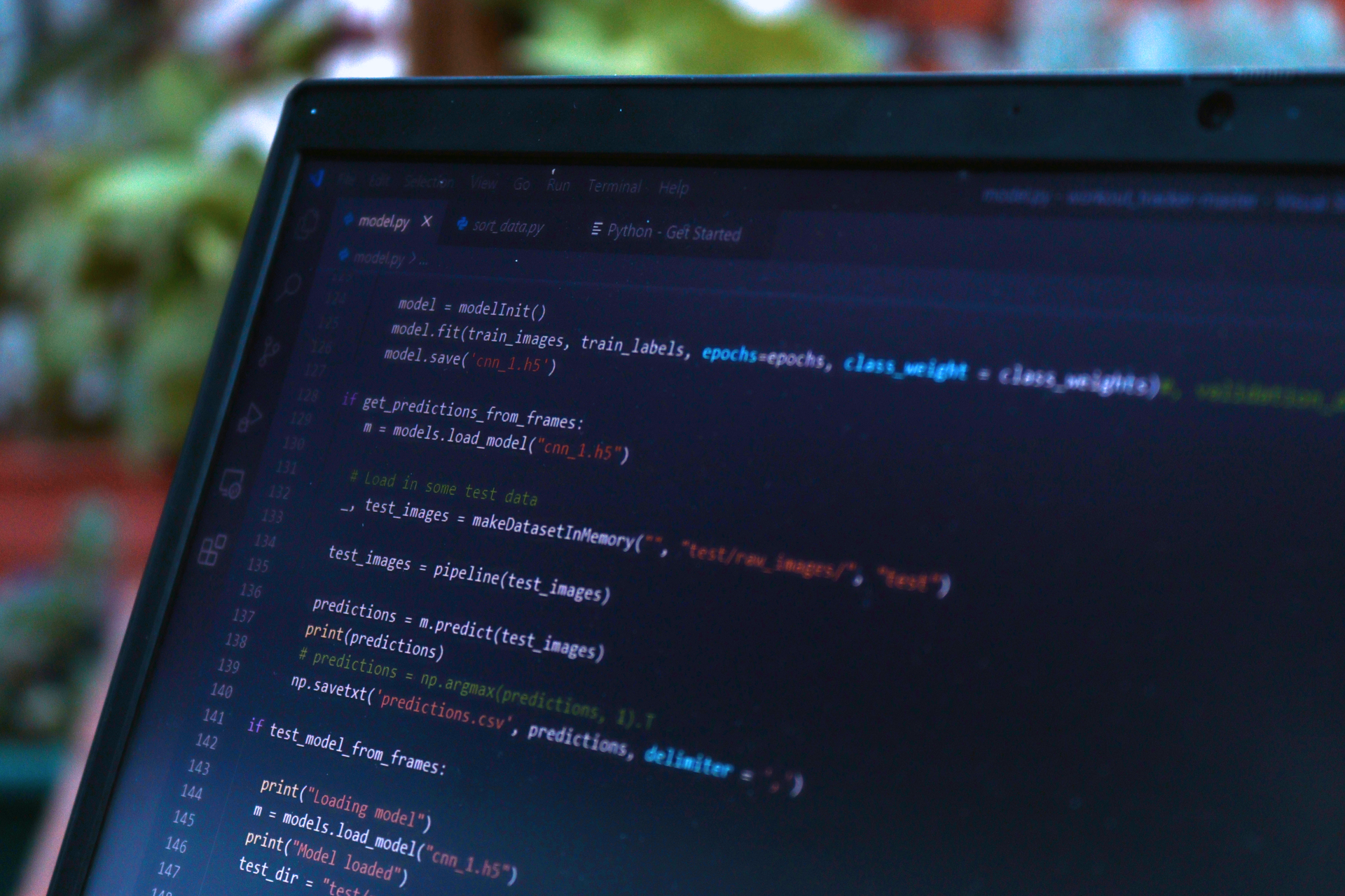 A programmer writing code