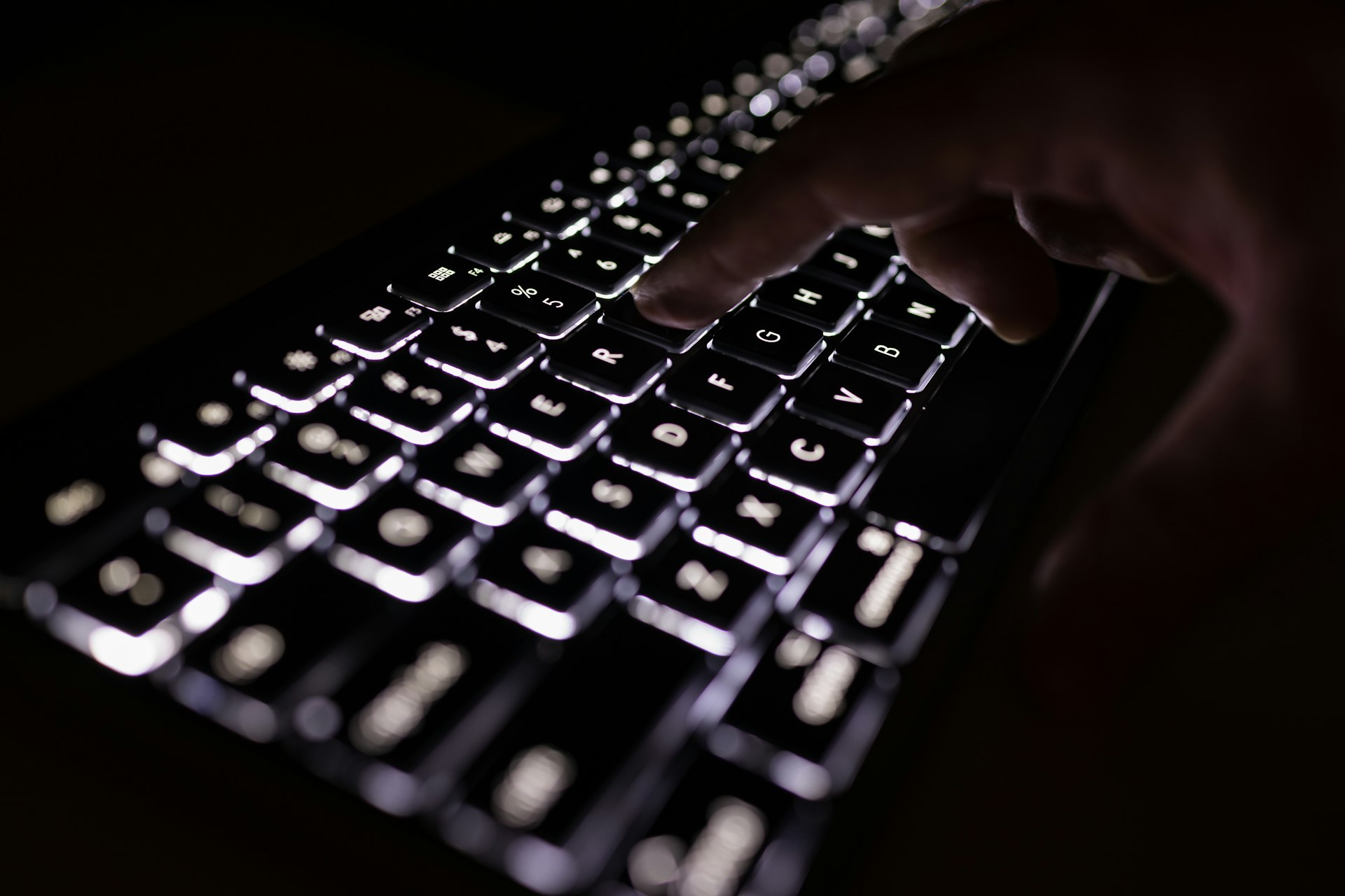A programmer typing