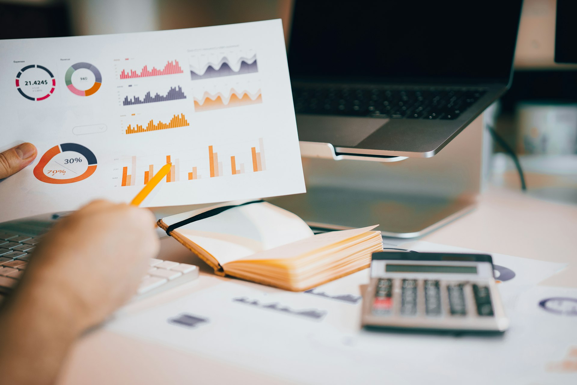 An analyst reconciling numbers in a spreadsheet