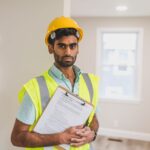 An inspector with a clipboard