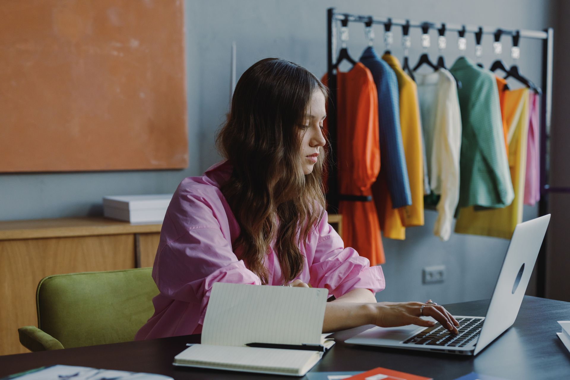 A marketer working on a laptop