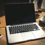 A laptop with a browser open on a desk