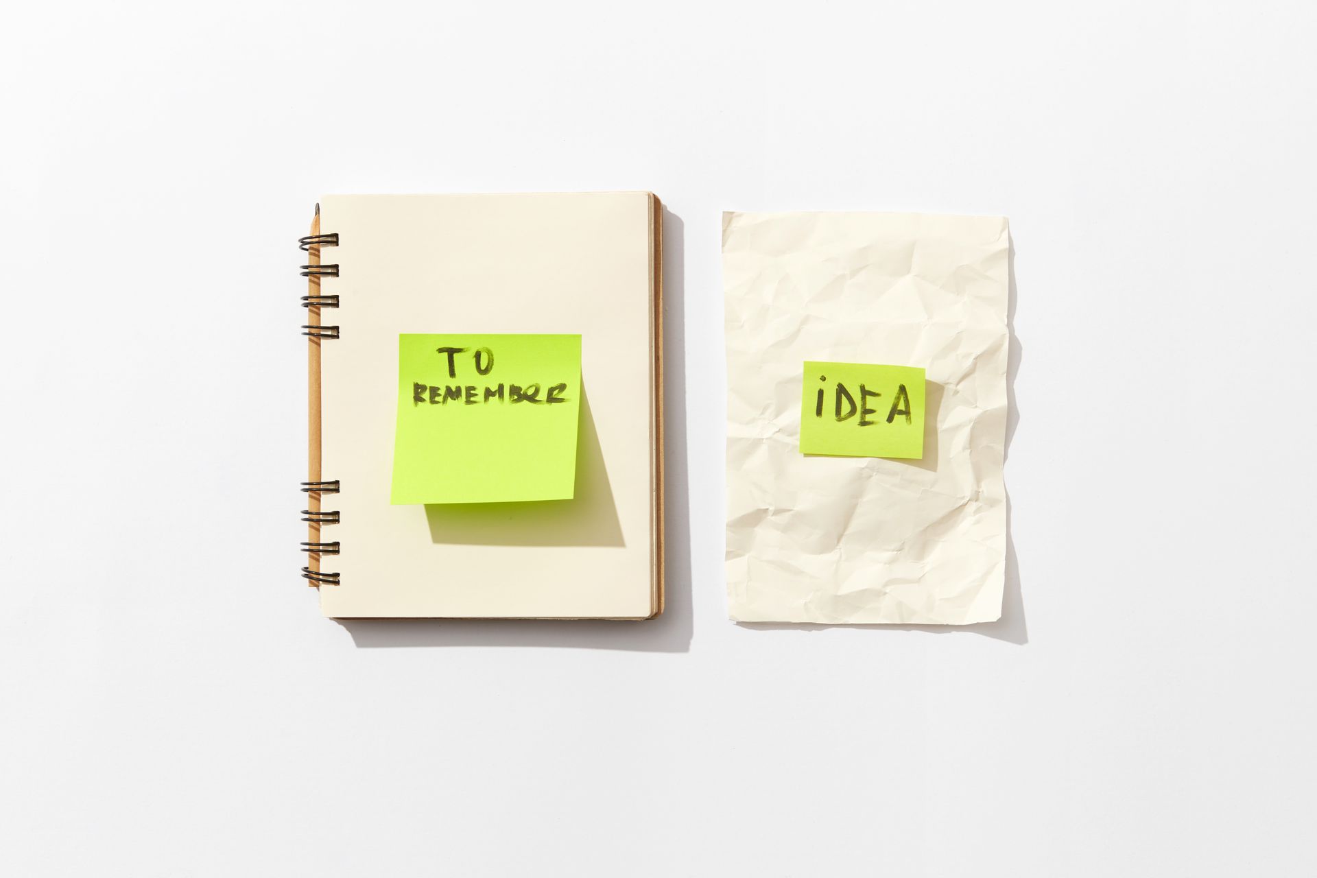 Sticky notes with ideas
