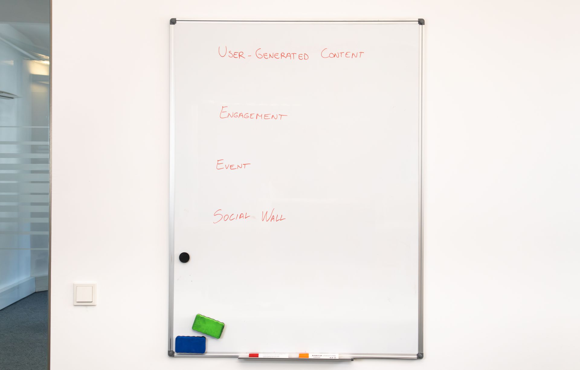 A first content cluster plan on a whiteboard