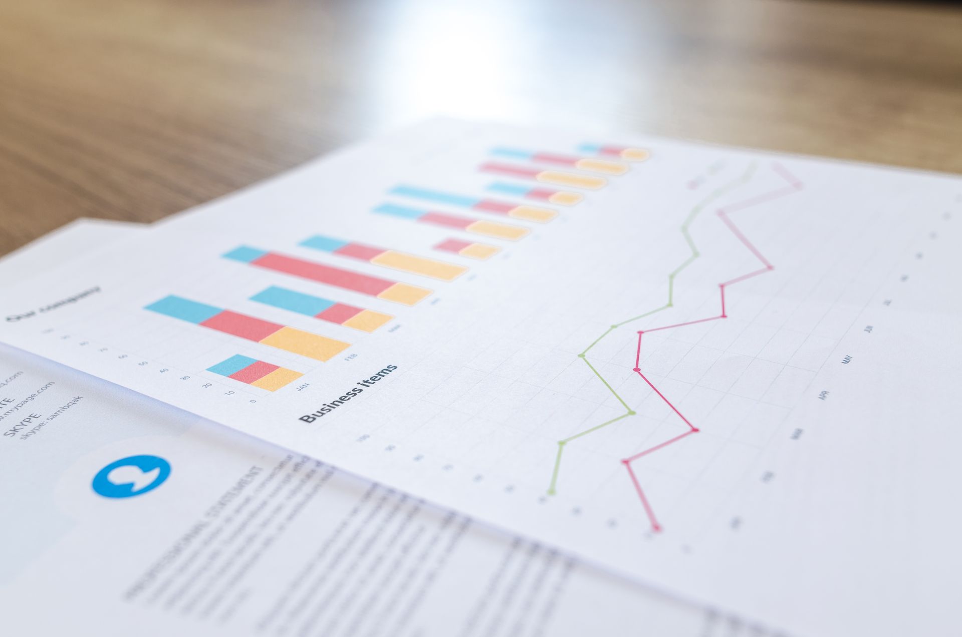 A line graph on paper
