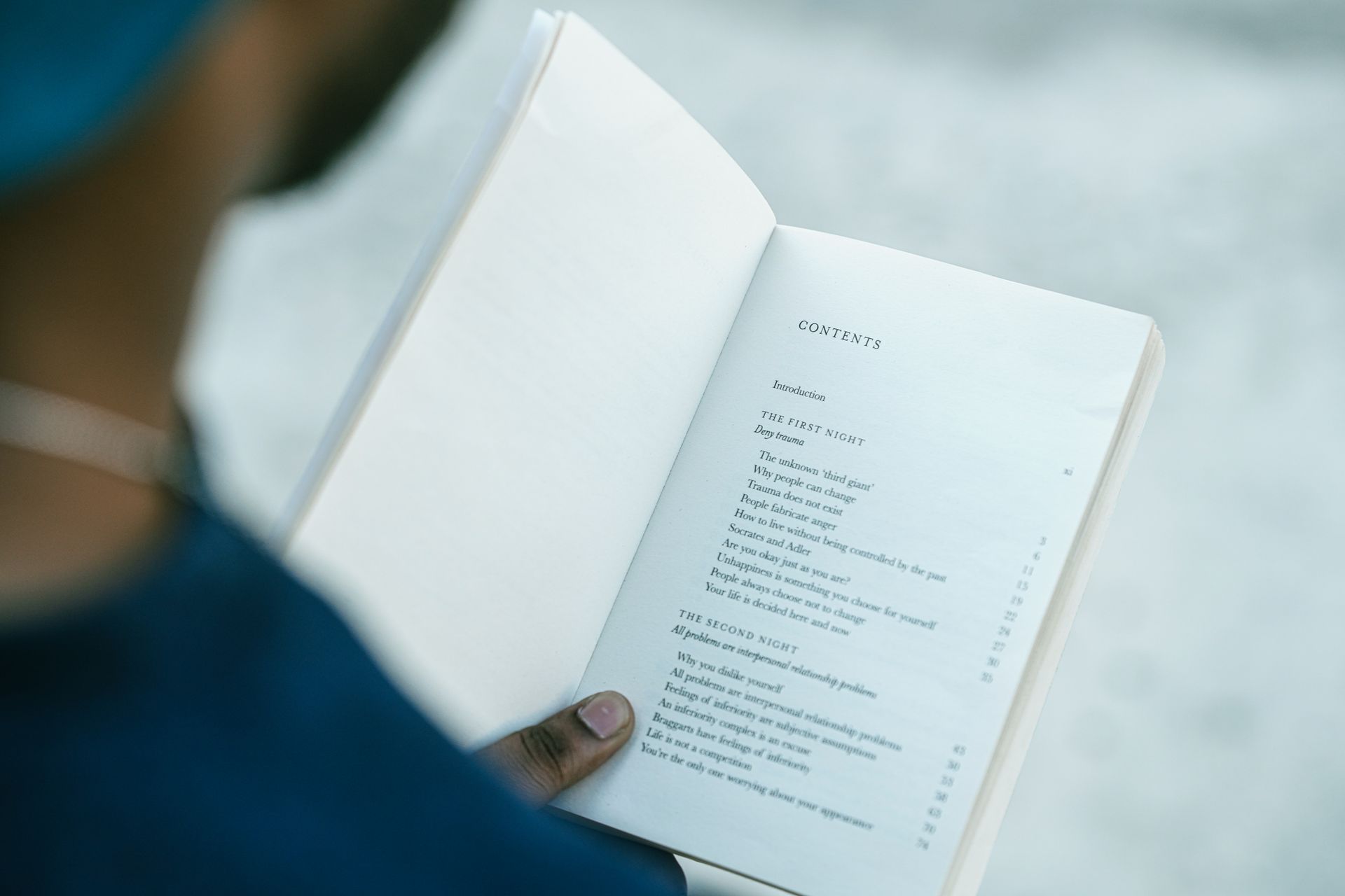 A book's table of contents