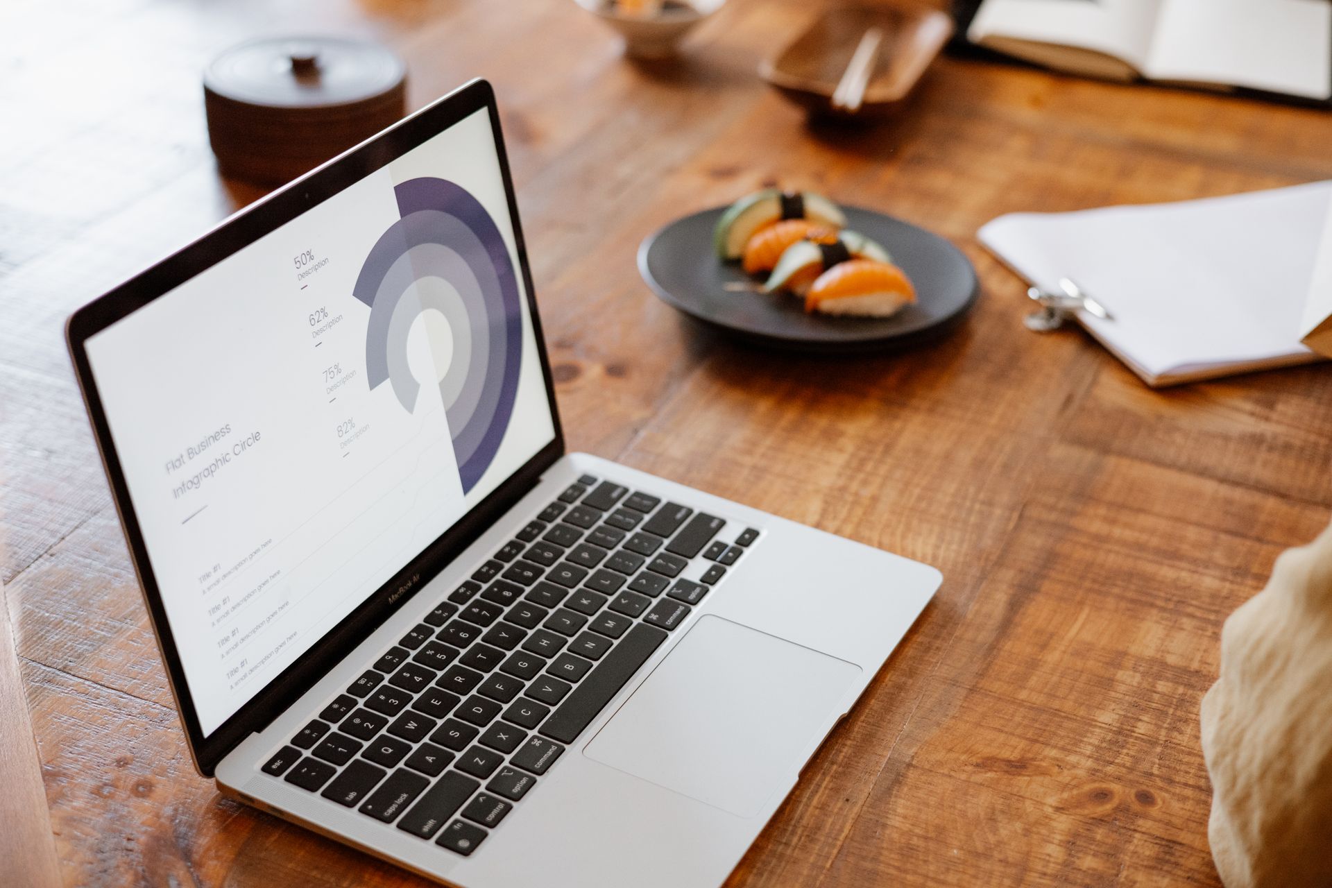 Presentation slides on a laptop