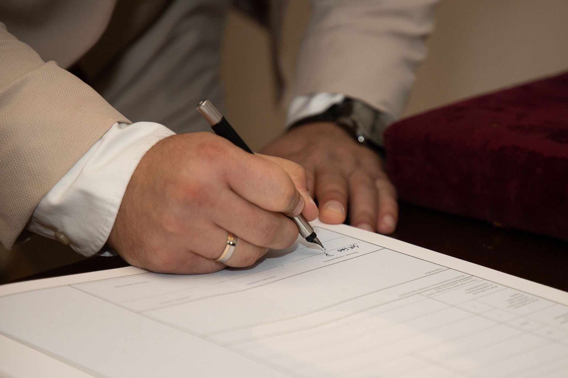 Signing a contract