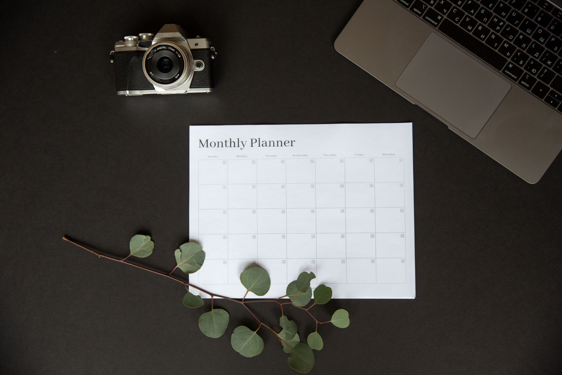 A calendar planner on a desk