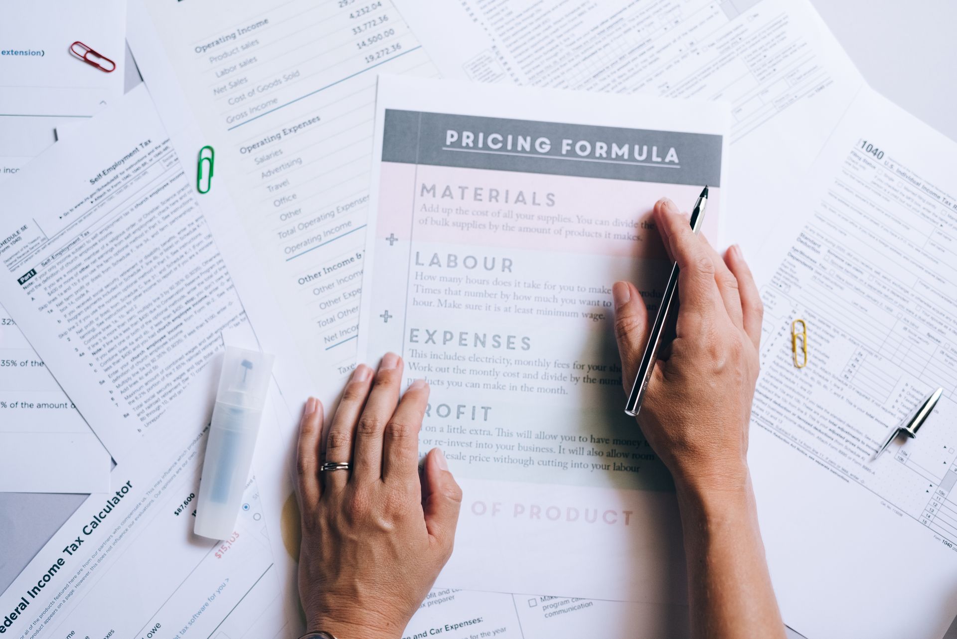 A spreadsheet of content production costs