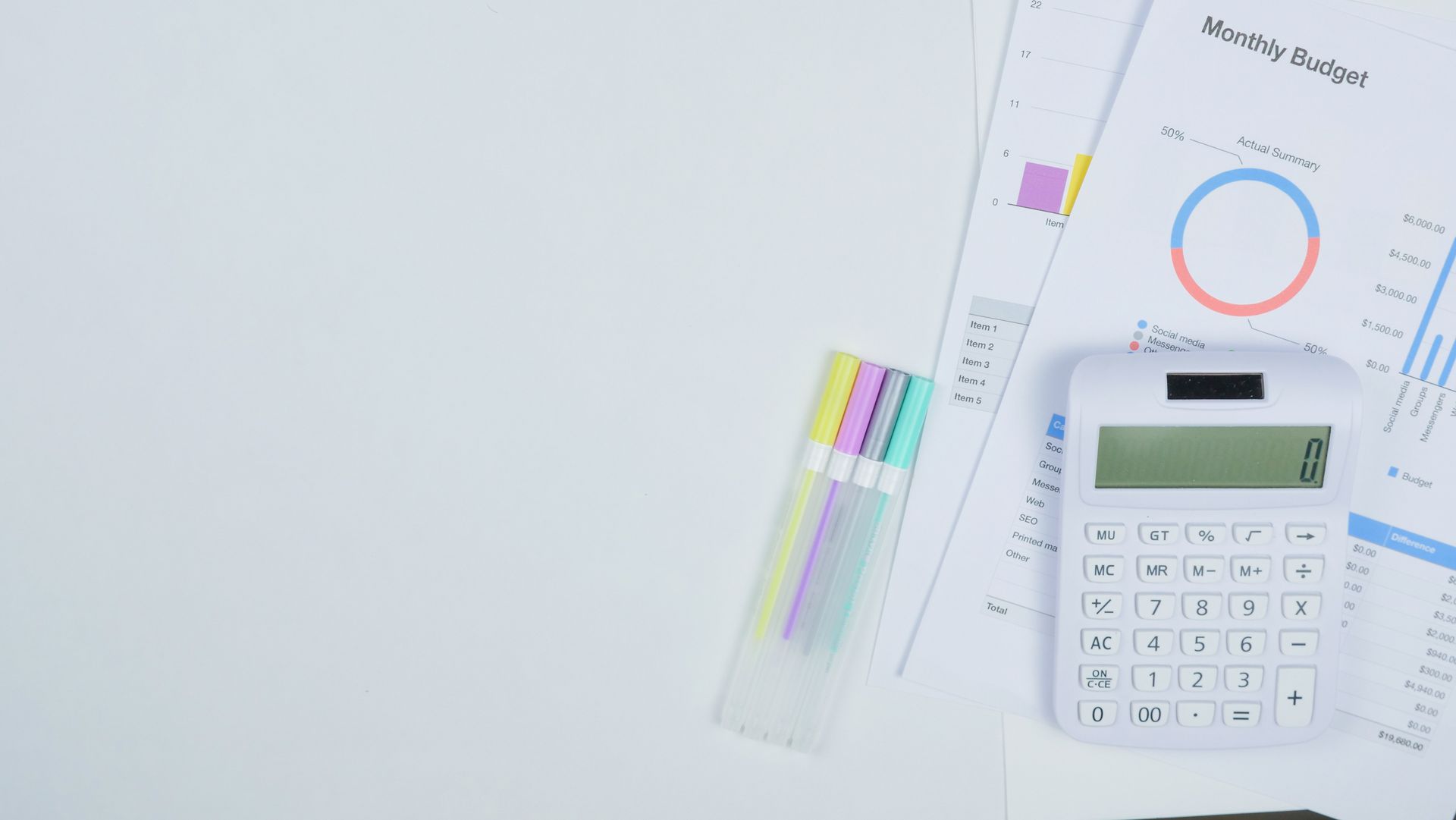 A marketing budget spreadsheet