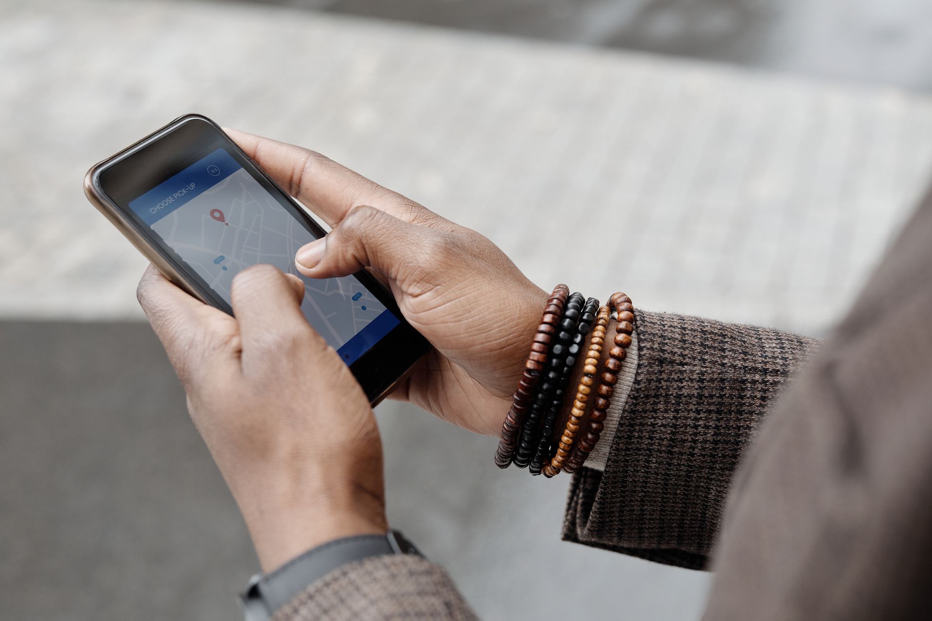 A person searching on a phone