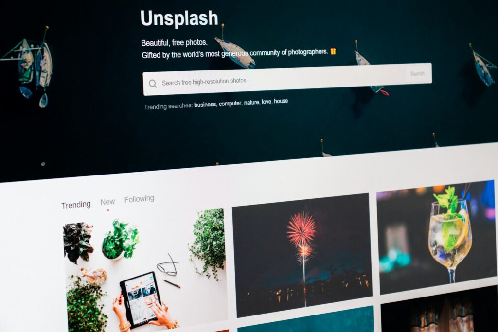 A search results page with rich results on a monitor