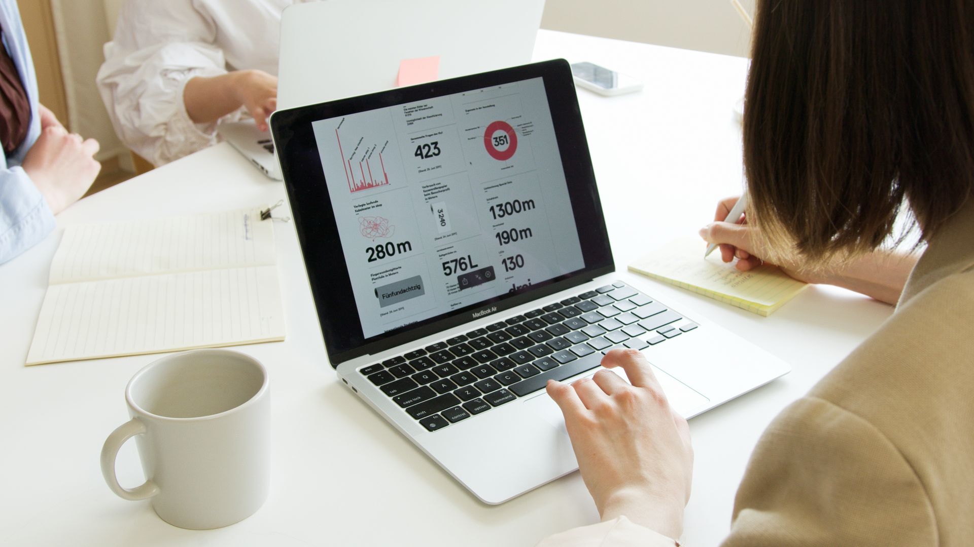 Sales analytics on a laptop