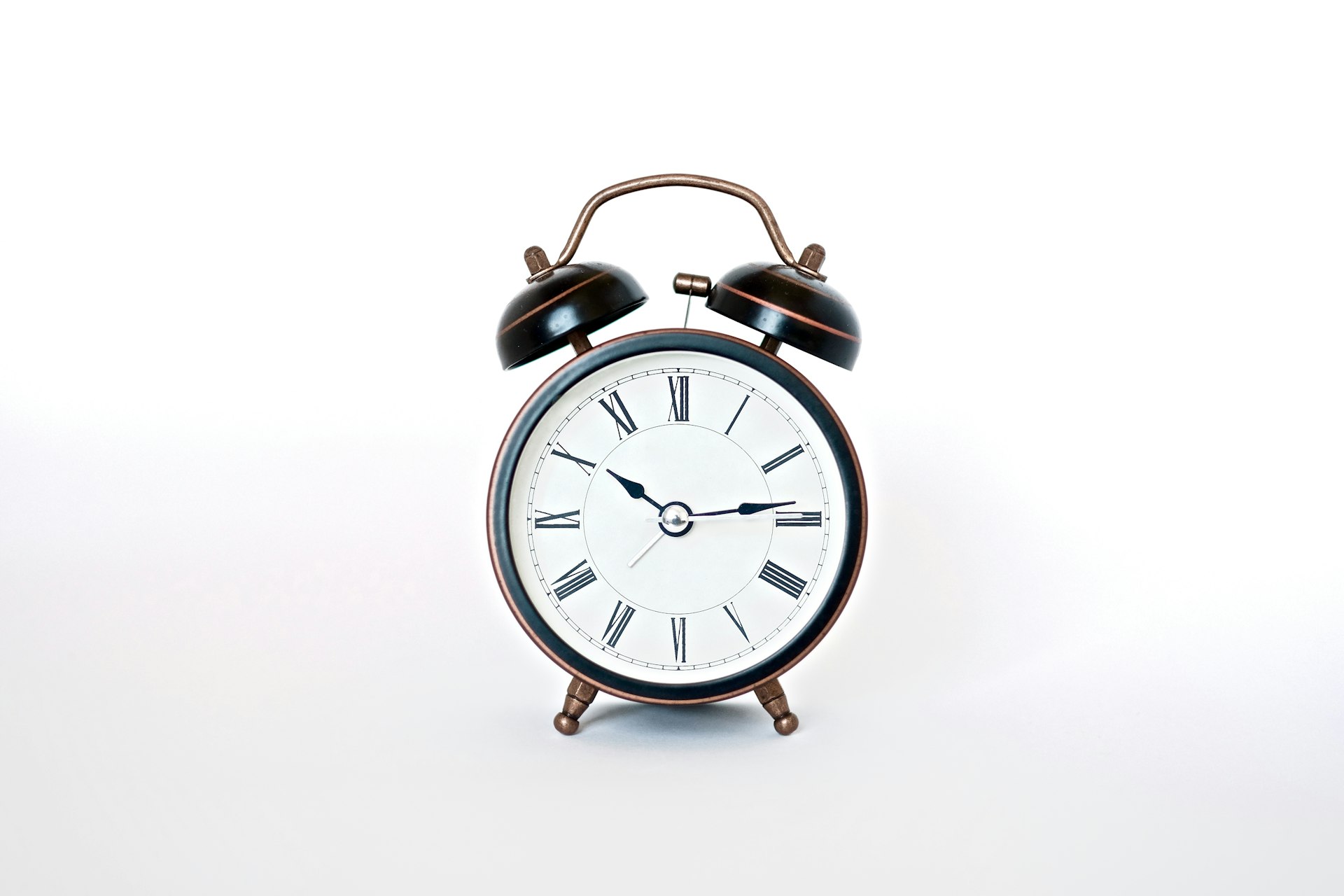 A clock on a desk