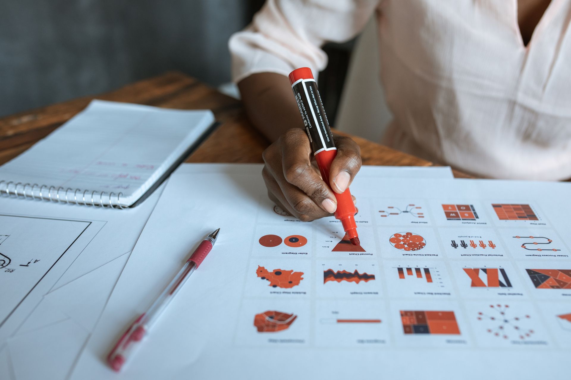 A designer improving an infographic