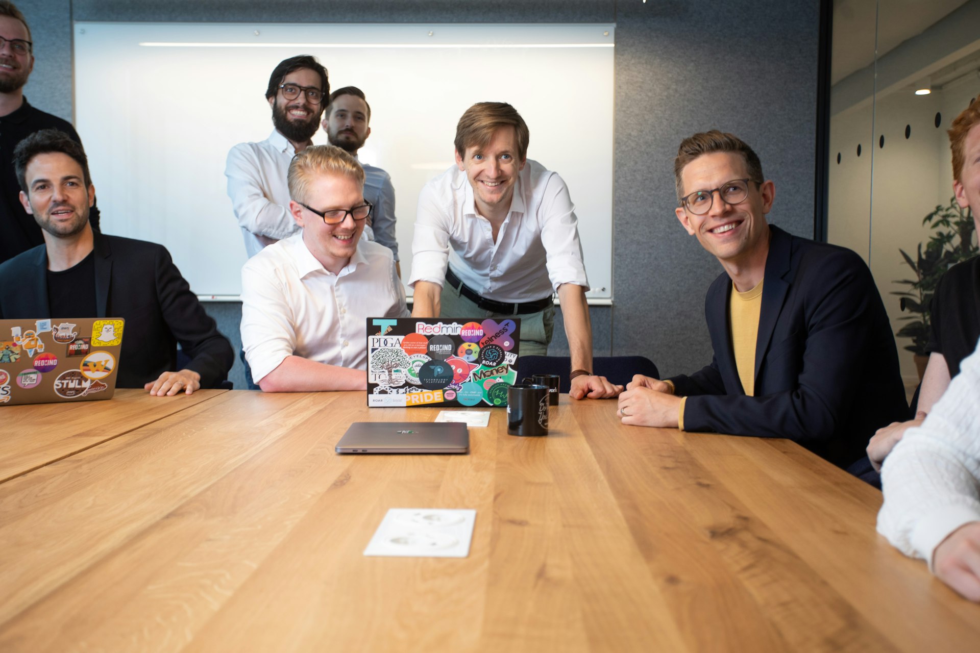 A team at a product launch