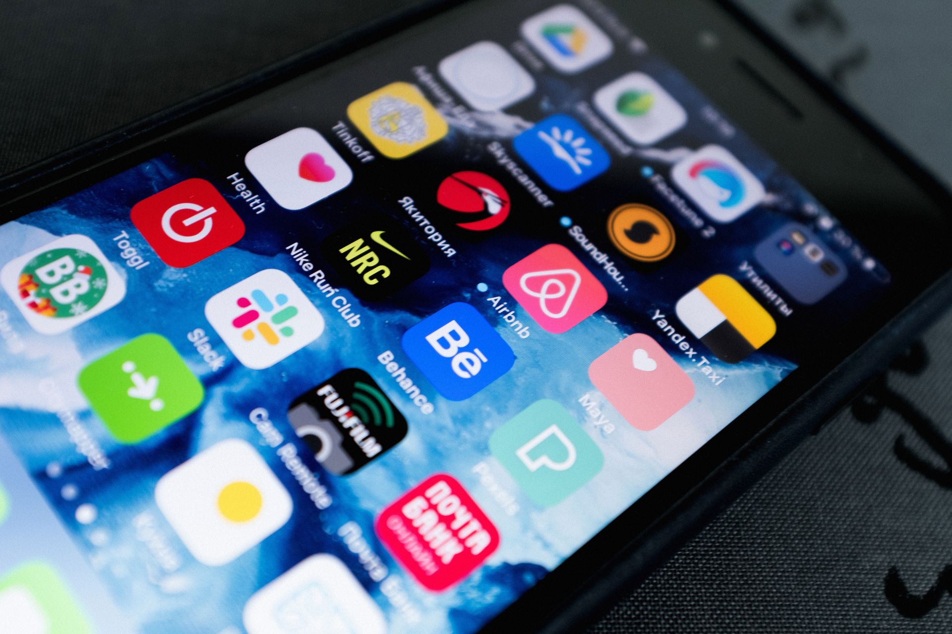 Apps on a phone screen
