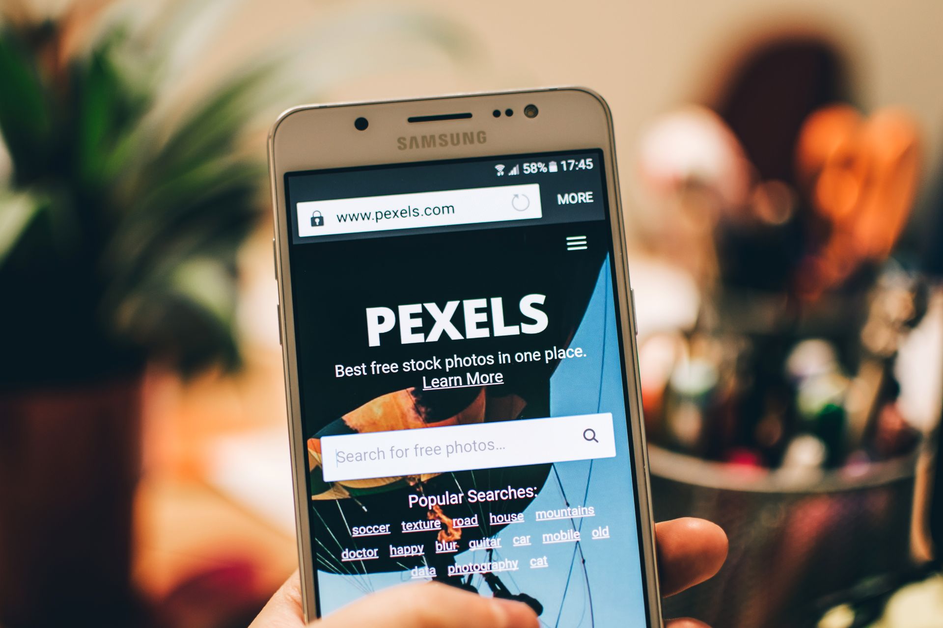 A website shown on a phone
