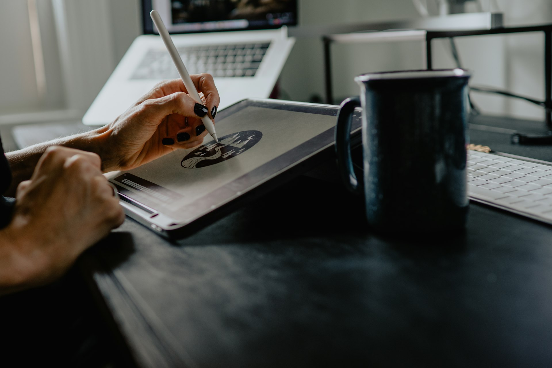A creative working at a desk