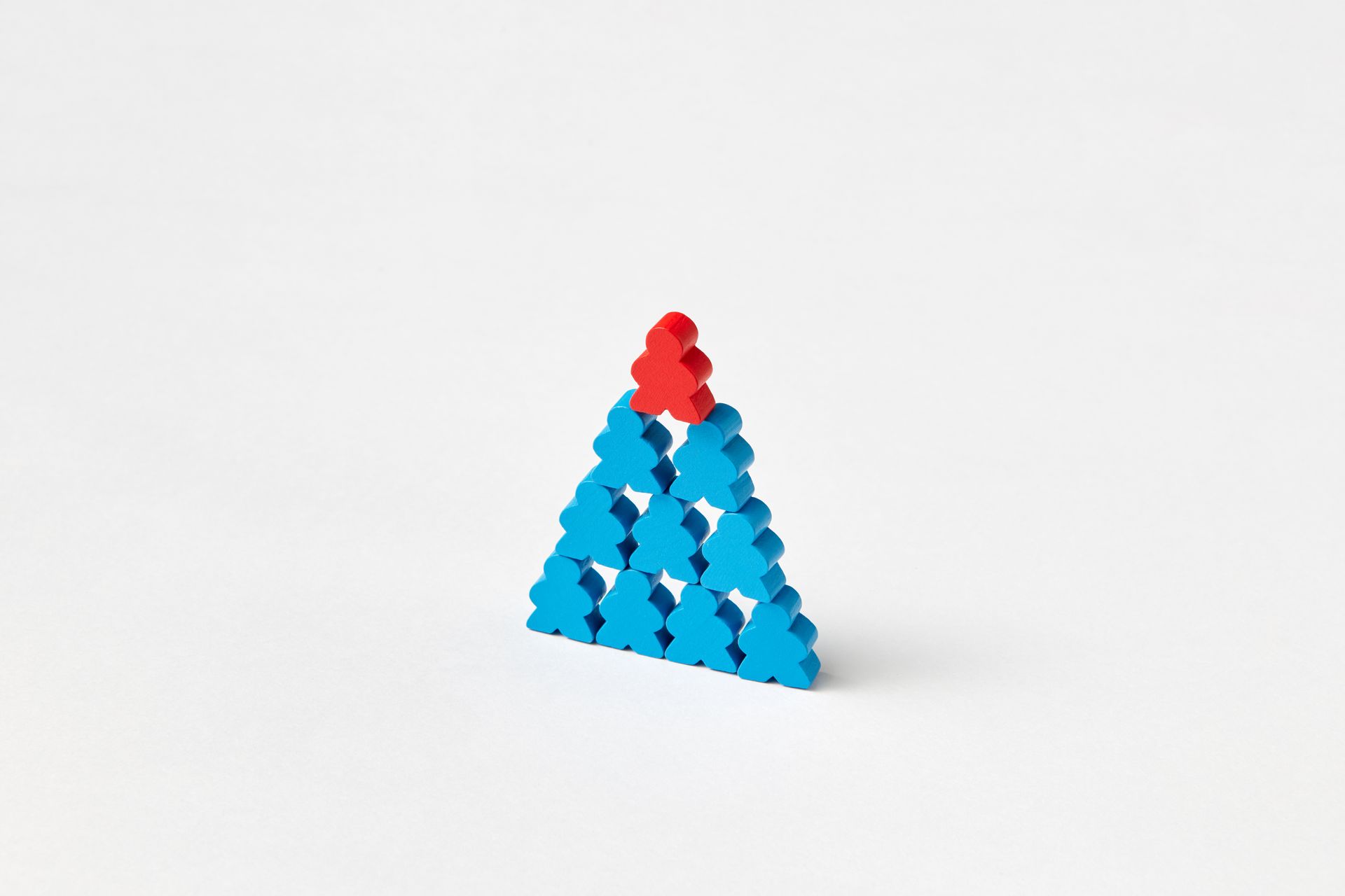 Stacked wooden blocks forming a pyramid
