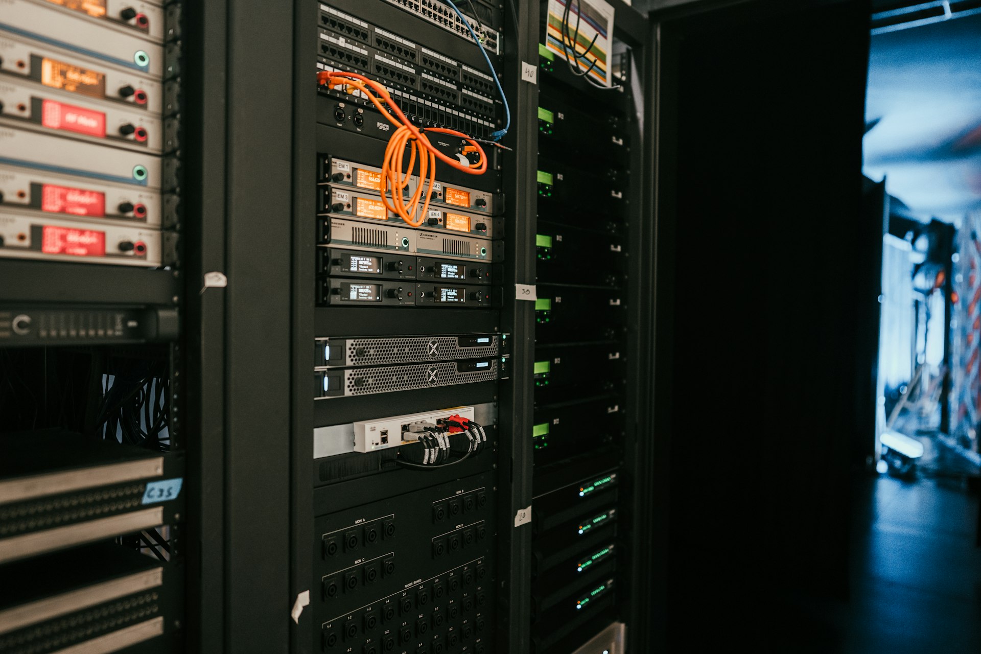 An engineer tuning a server