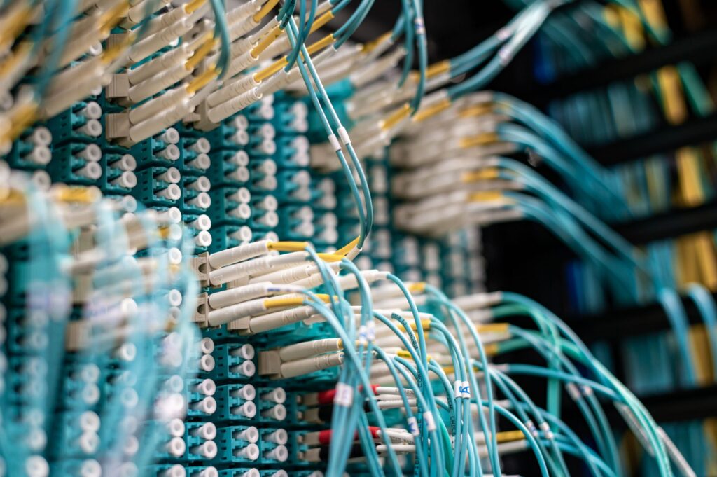 Server racks with network cables