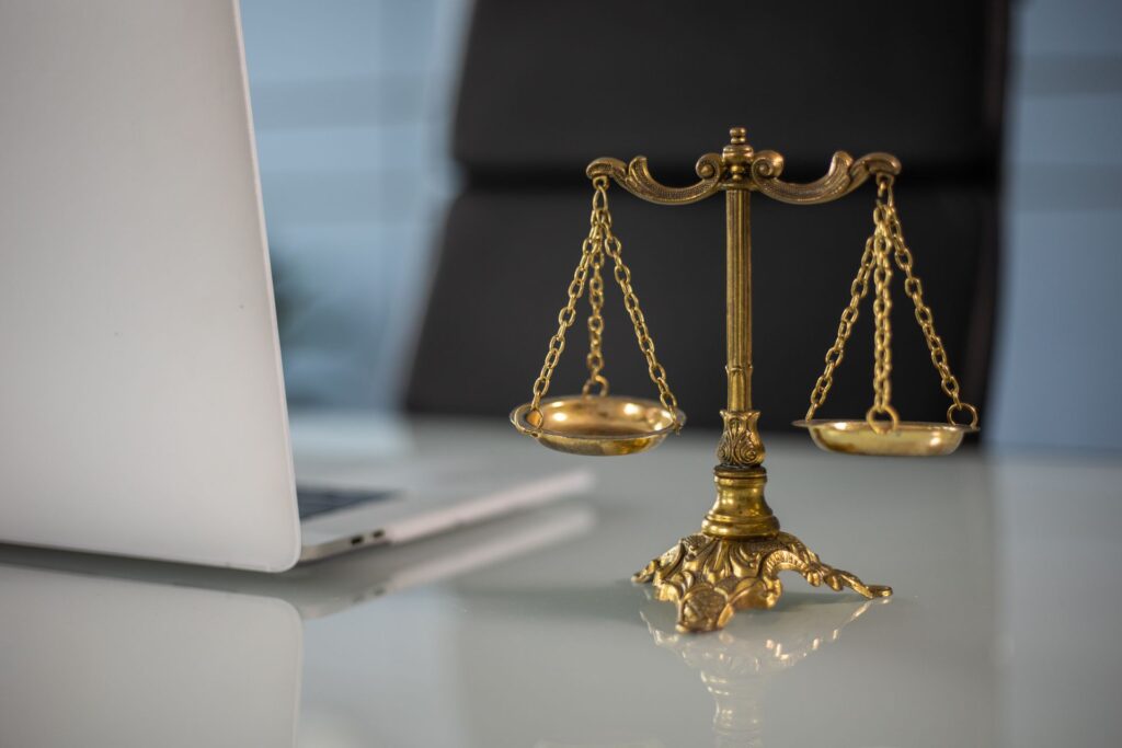 A set of scales on a desk