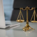 A set of scales on a desk