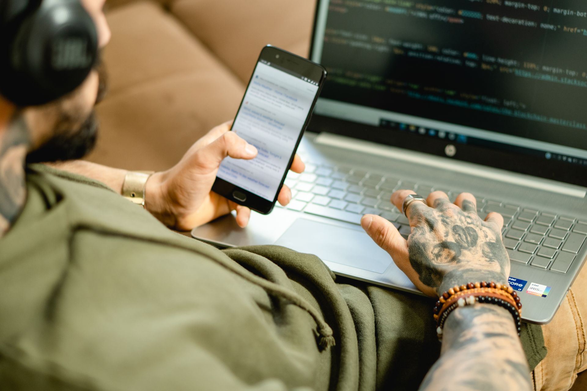 A developer checking page source