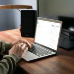 A search report on a laptop