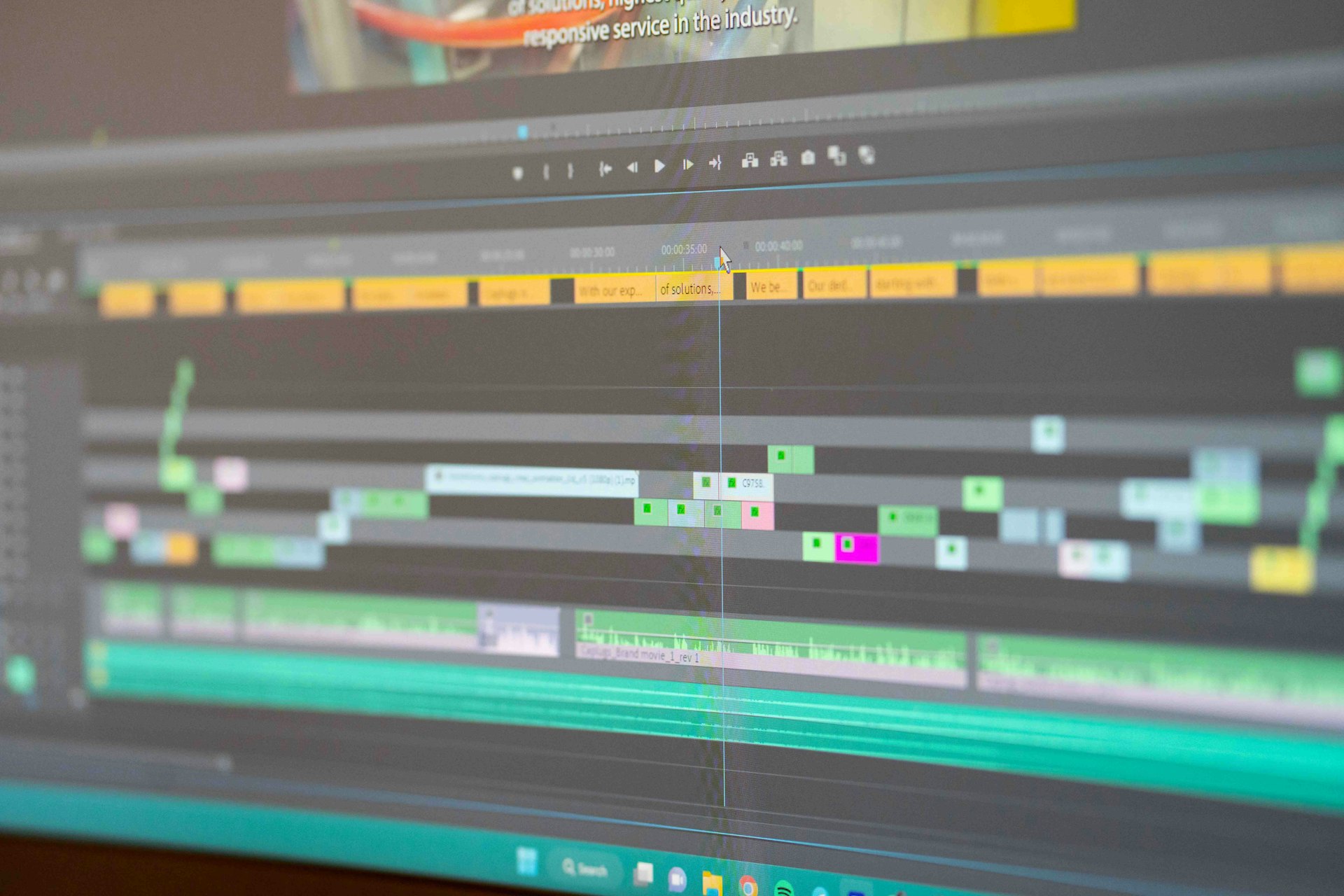 A video timeline with chapters