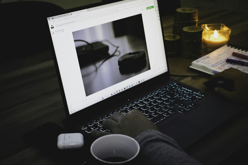 A video player on a laptop screen