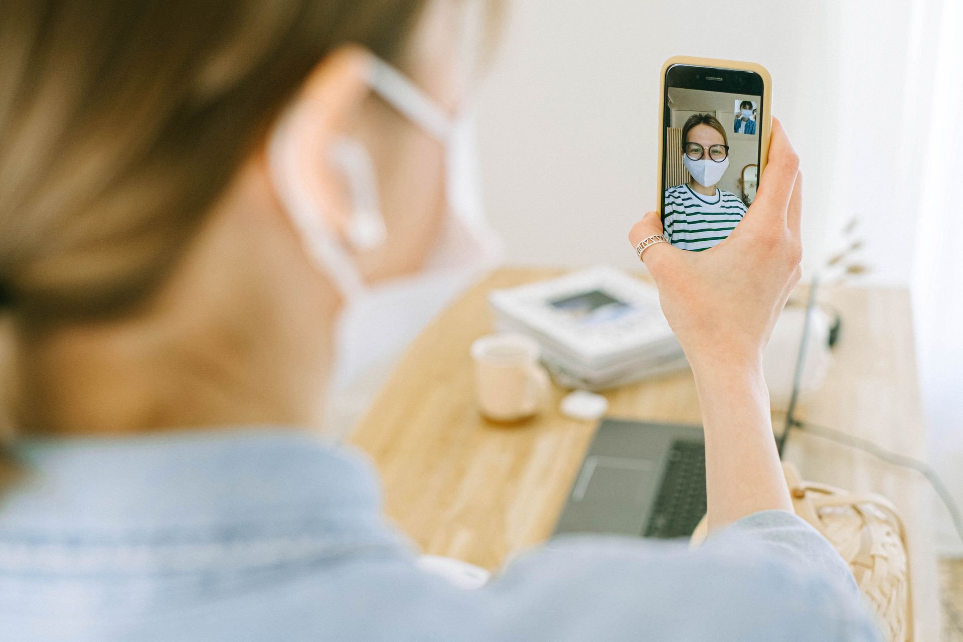 A person zooming in on a phone