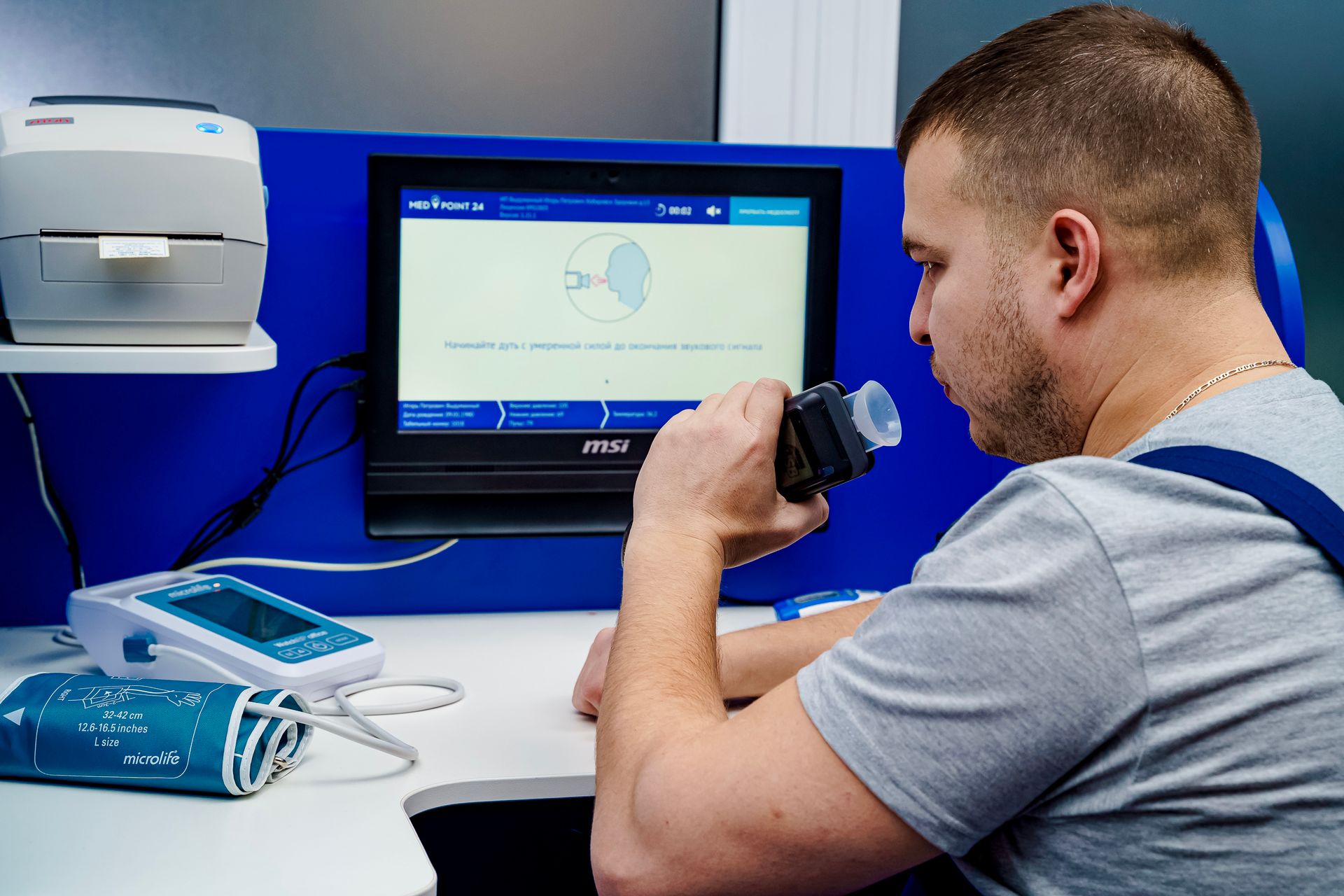 A designer testing on devices
