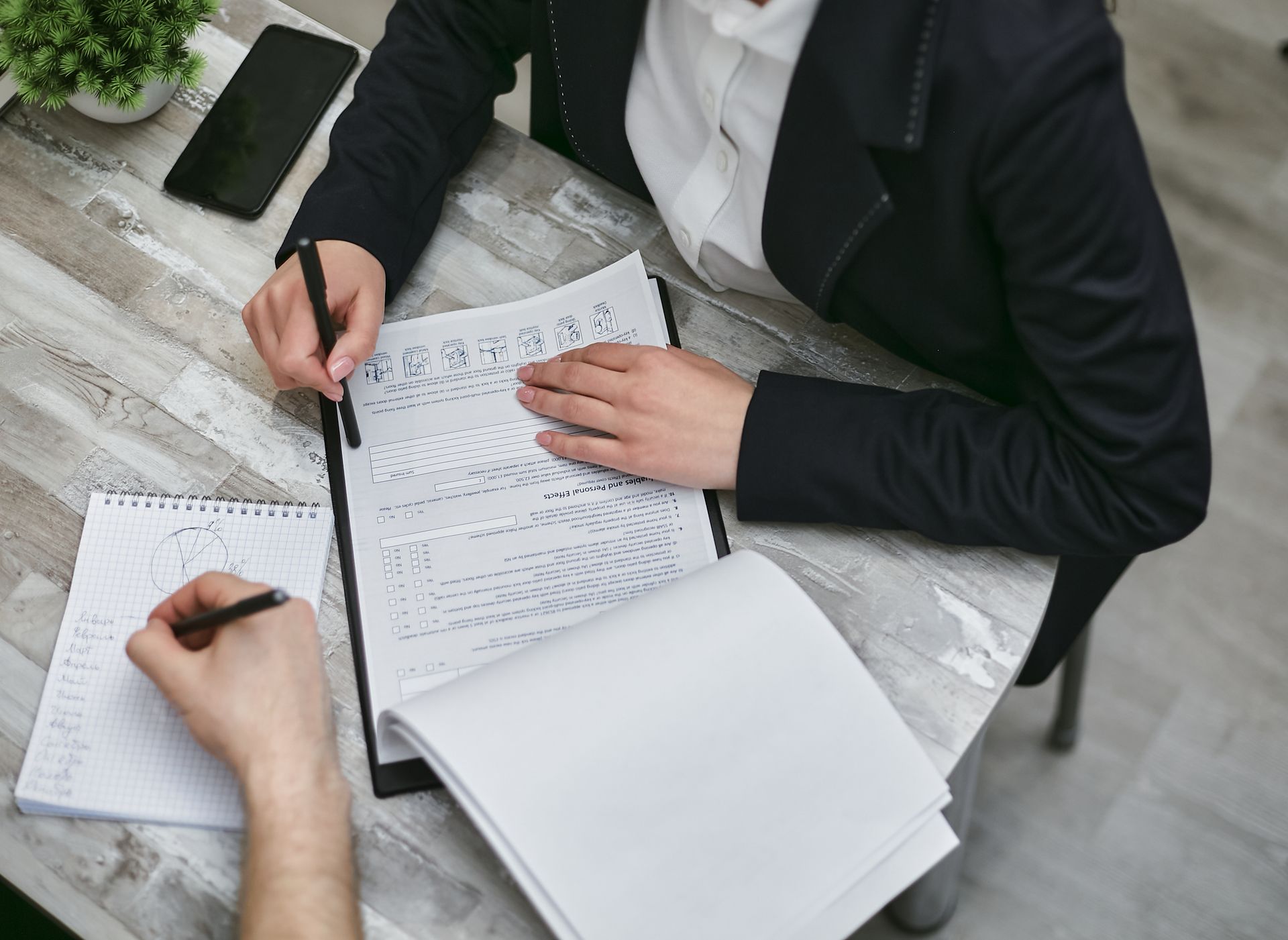 A checklist on a desk