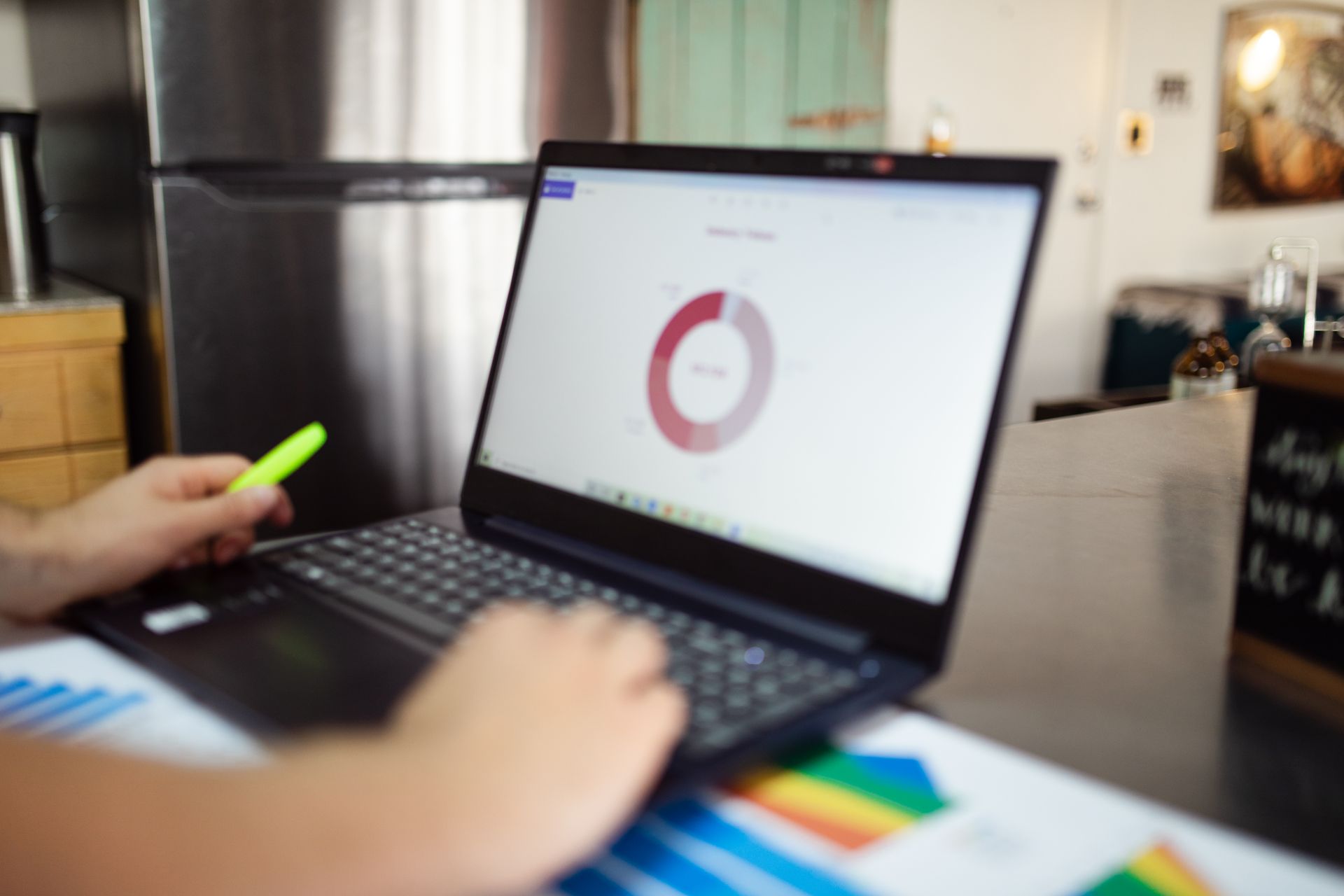 An analytics chart on a laptop
