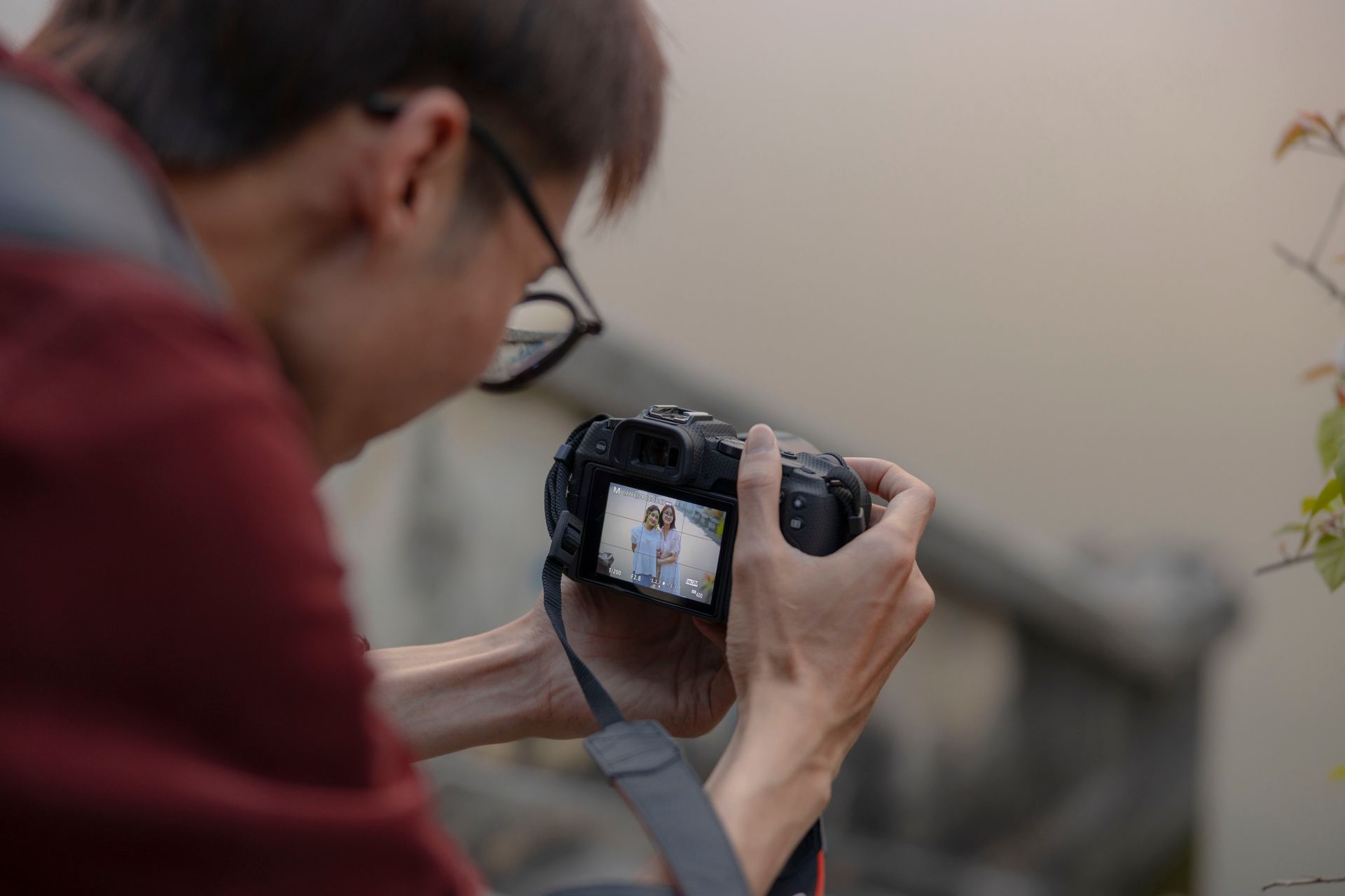 A photographer exporting images