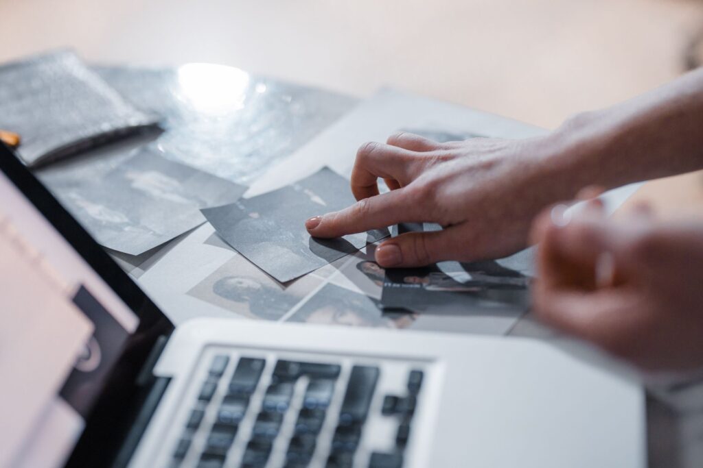 Photo editing on a laptop with file sizes